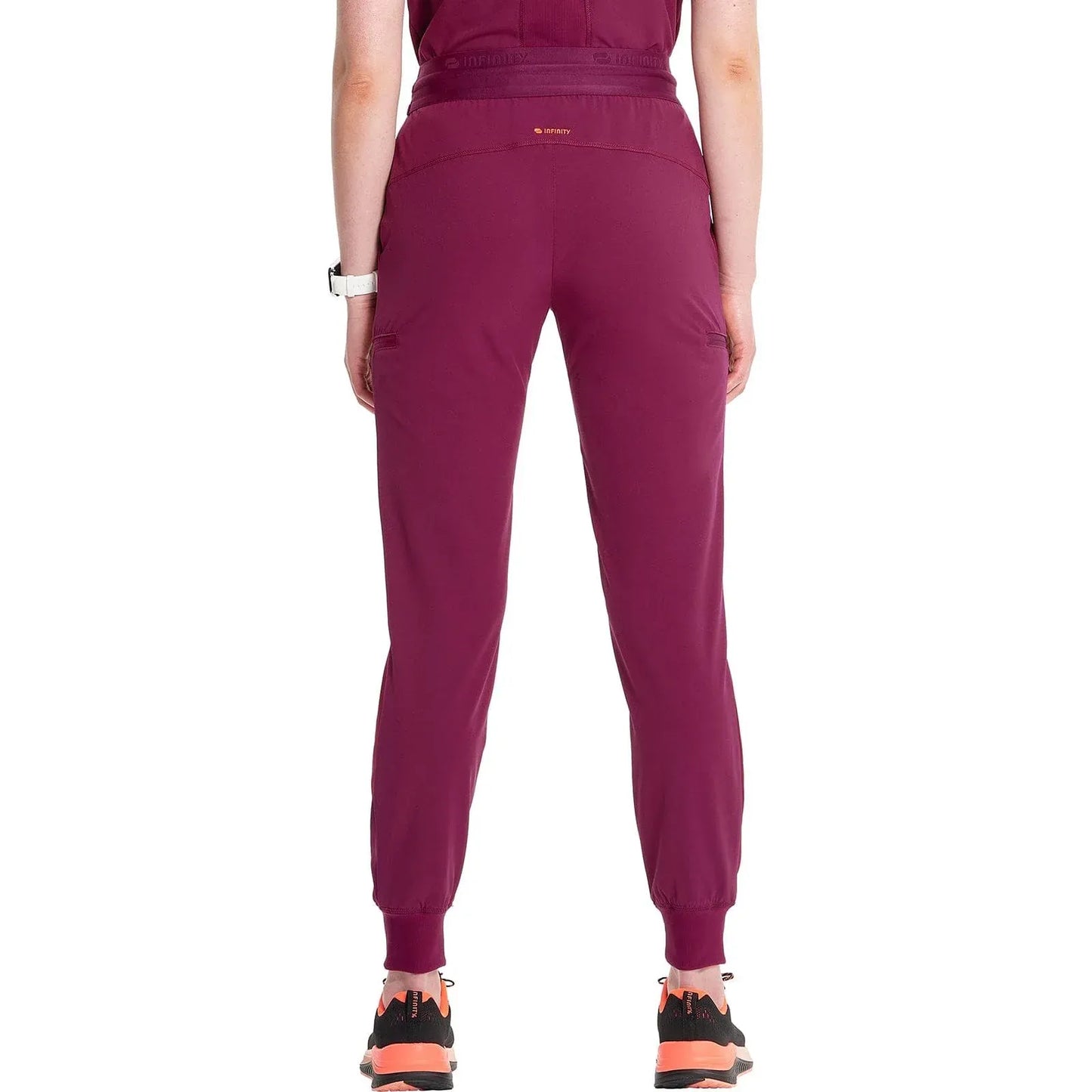 Infinity Scrubs Pants Infinity IN122A Mid Rise Jogger Women Scrubs Pant Wine