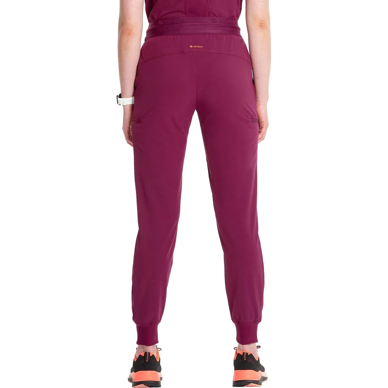 Infinity Scrubs Pants Infinity IN122A Mid Rise Jogger Women Scrubs Pant Wine