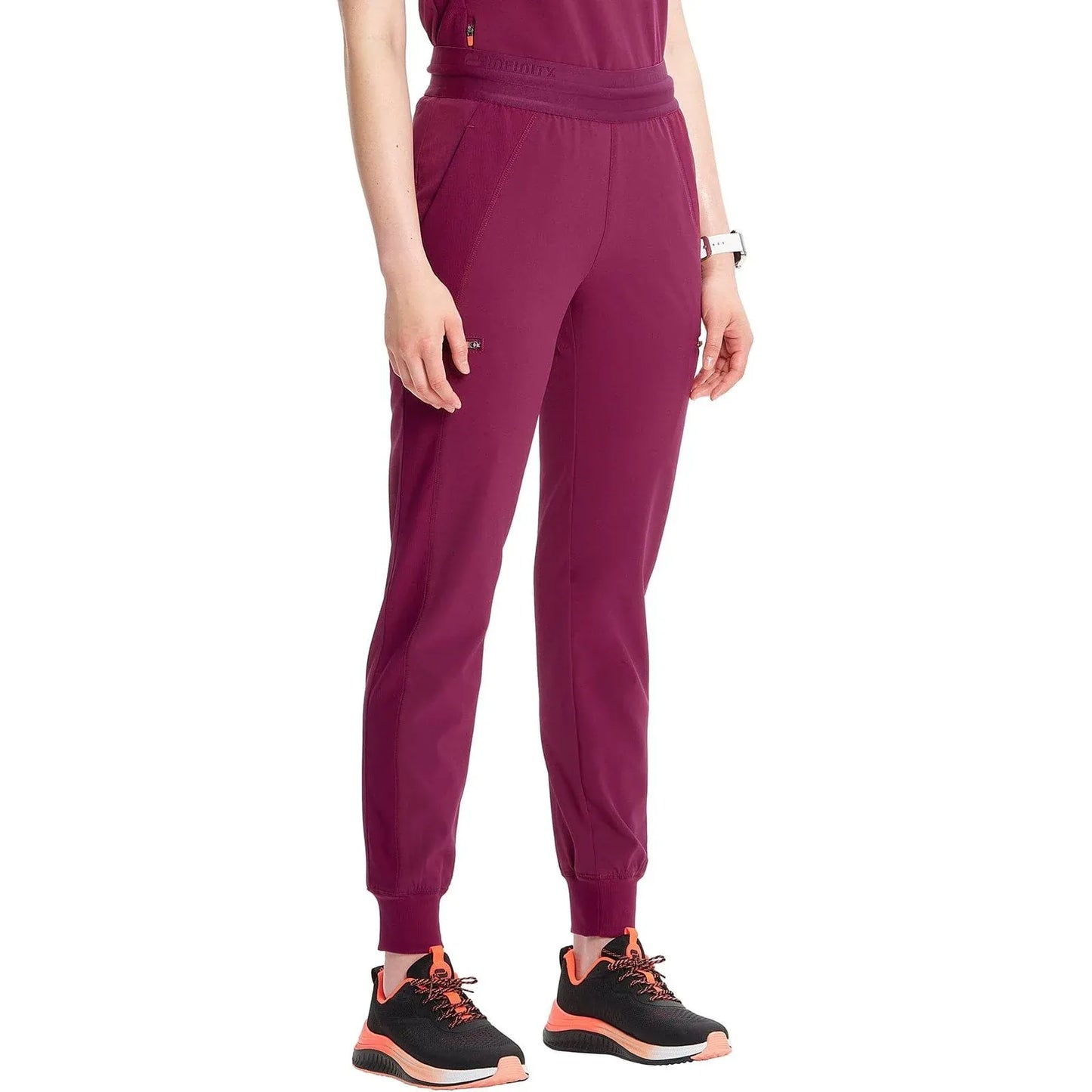 Infinity Scrubs Pants Infinity IN122A Mid Rise Jogger Women Scrubs Pant Wine