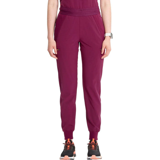 Infinity Scrubs Pants Infinity IN122A Mid Rise Jogger Women Scrubs Pant Wine
