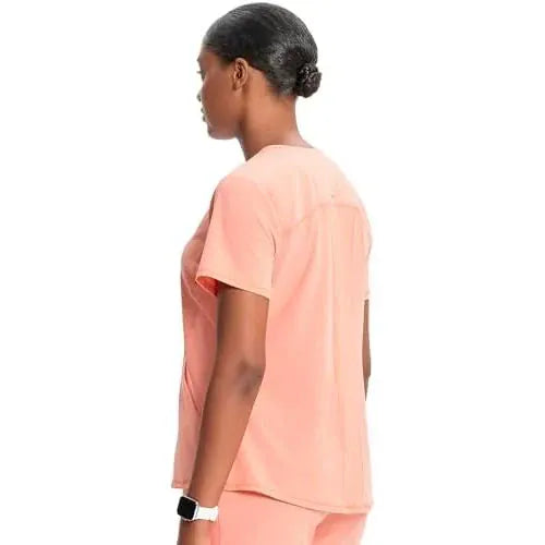 Cherokee Infinity IN620A V-neck Top Women Top Electric Coral