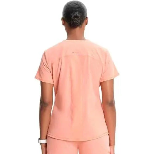 Cherokee Infinity IN620A V-neck Top Women Top Electric Coral