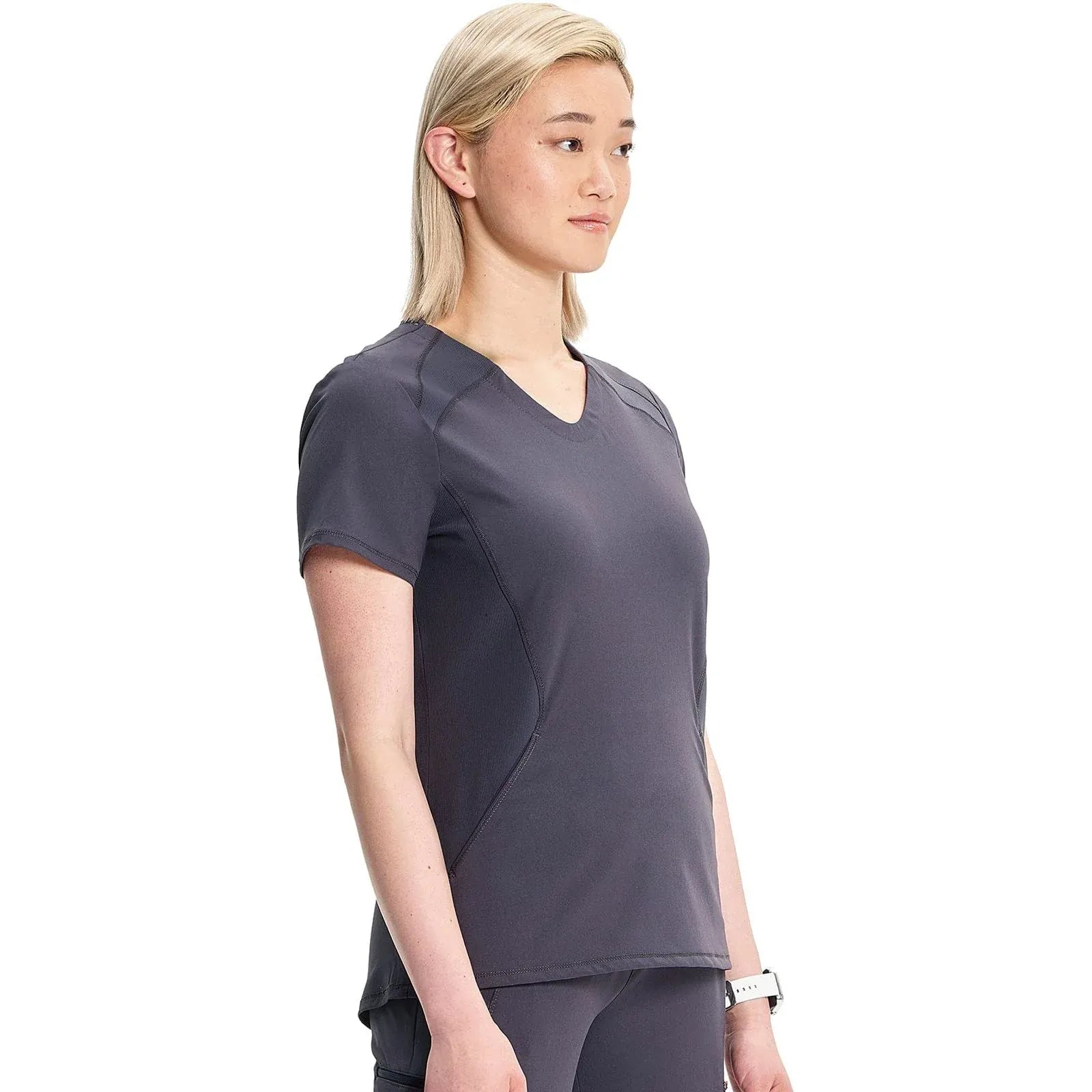 Cherokee Infinity IN620A V-neck Top Women Top Pewter