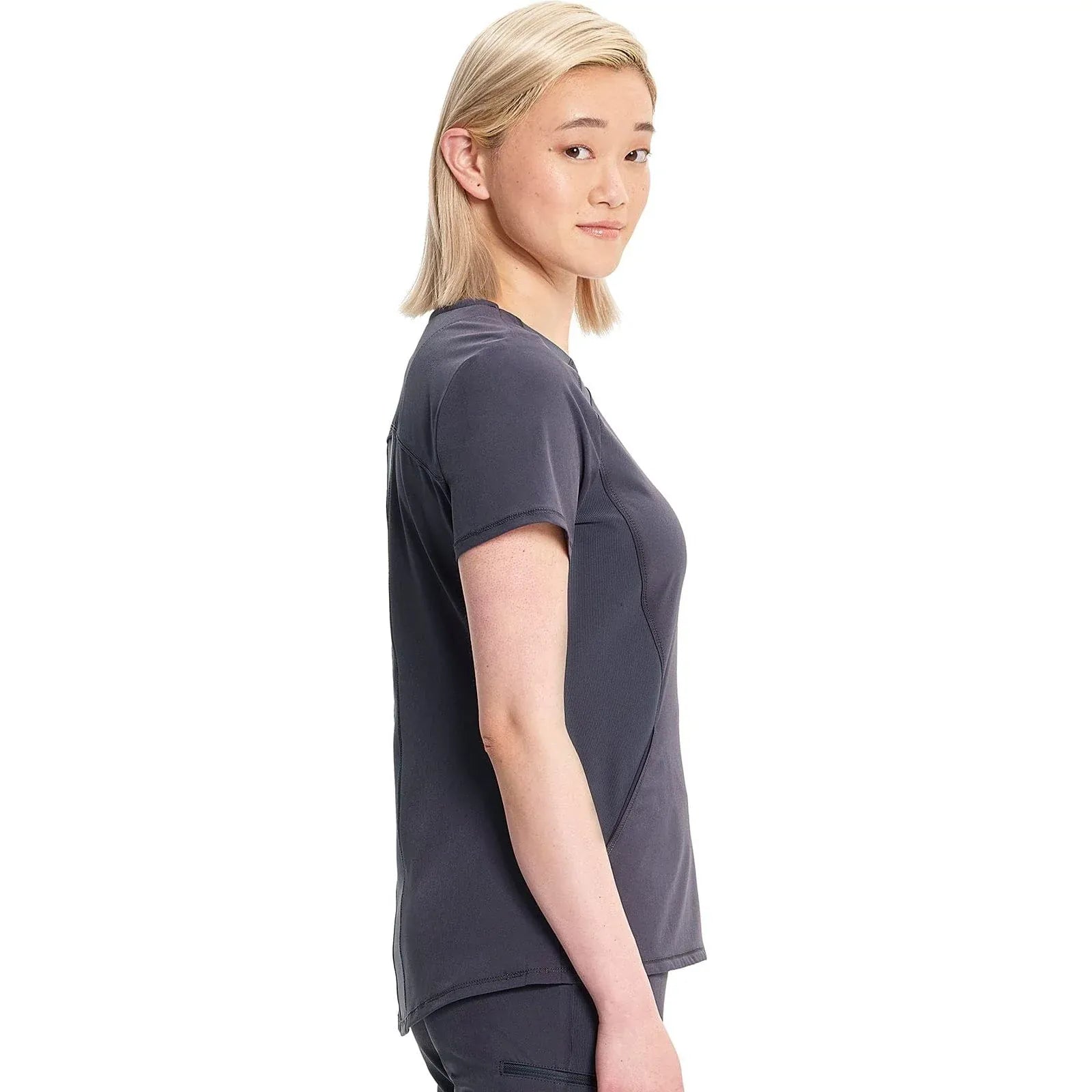 Cherokee Infinity IN620A V-neck Top Women Top Pewter