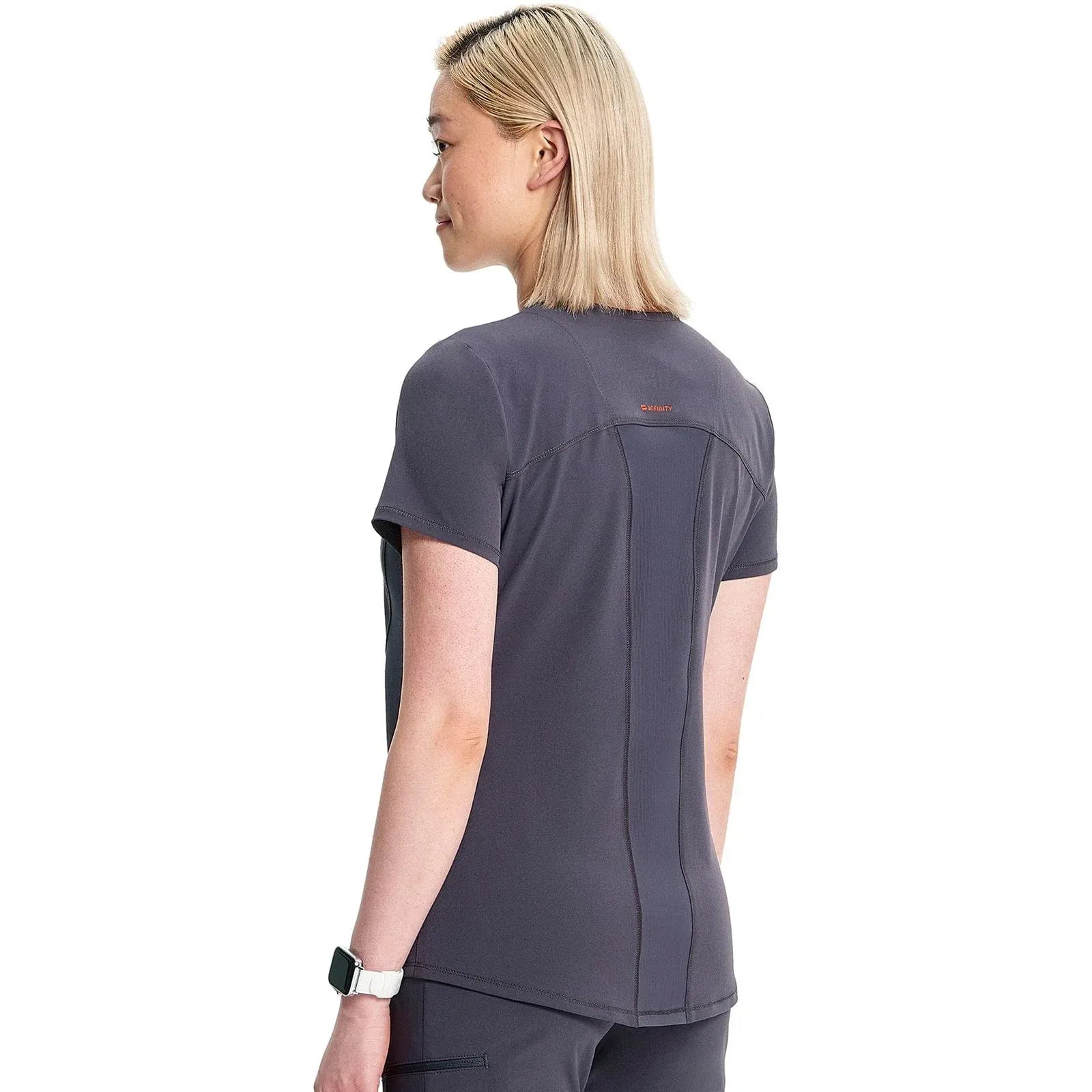 Cherokee Infinity IN620A V-neck Top Women Top Pewter