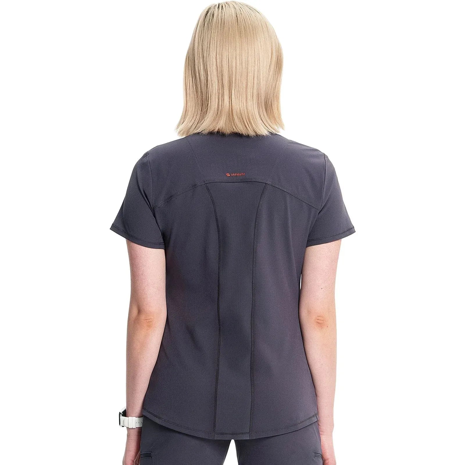 Cherokee Infinity IN620A V-neck Top Women Top Pewter
