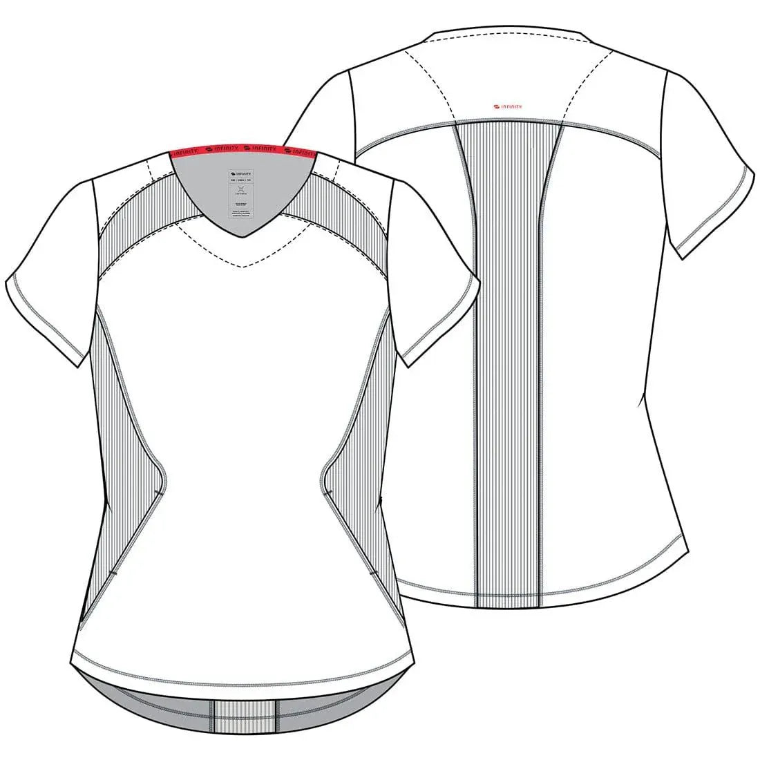 Cherokee Infinity IN620A V-neck Top Women Top Pewter