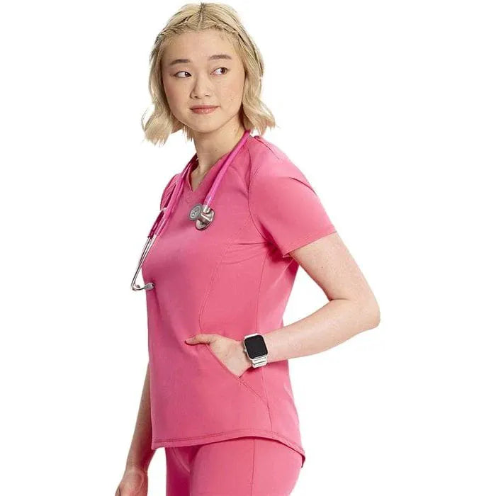 PIM-BUN Infinity IN620A V-neck Top Women Top Power Pink