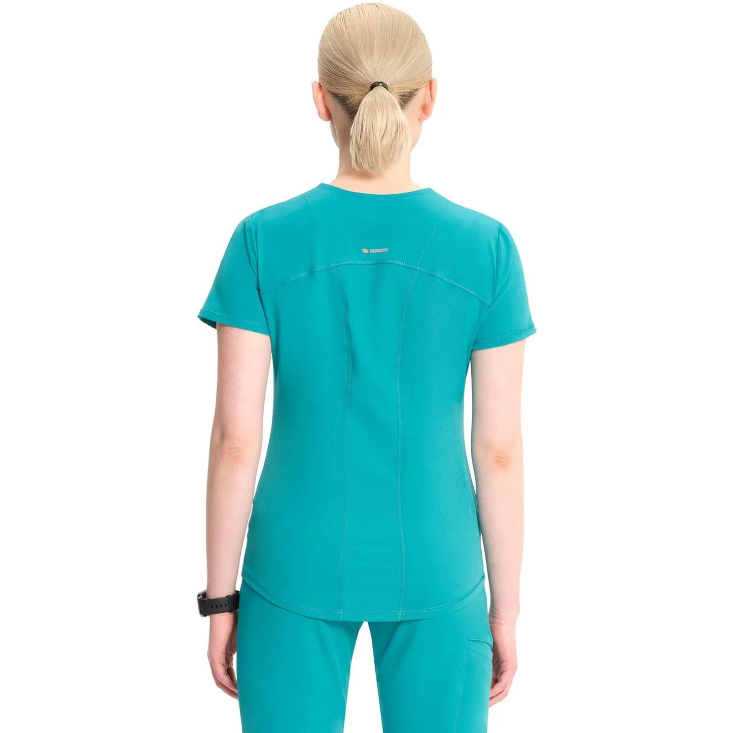 Infinity Scrub Top Infinity IN620A V-neck Top Women Top Teal Blue