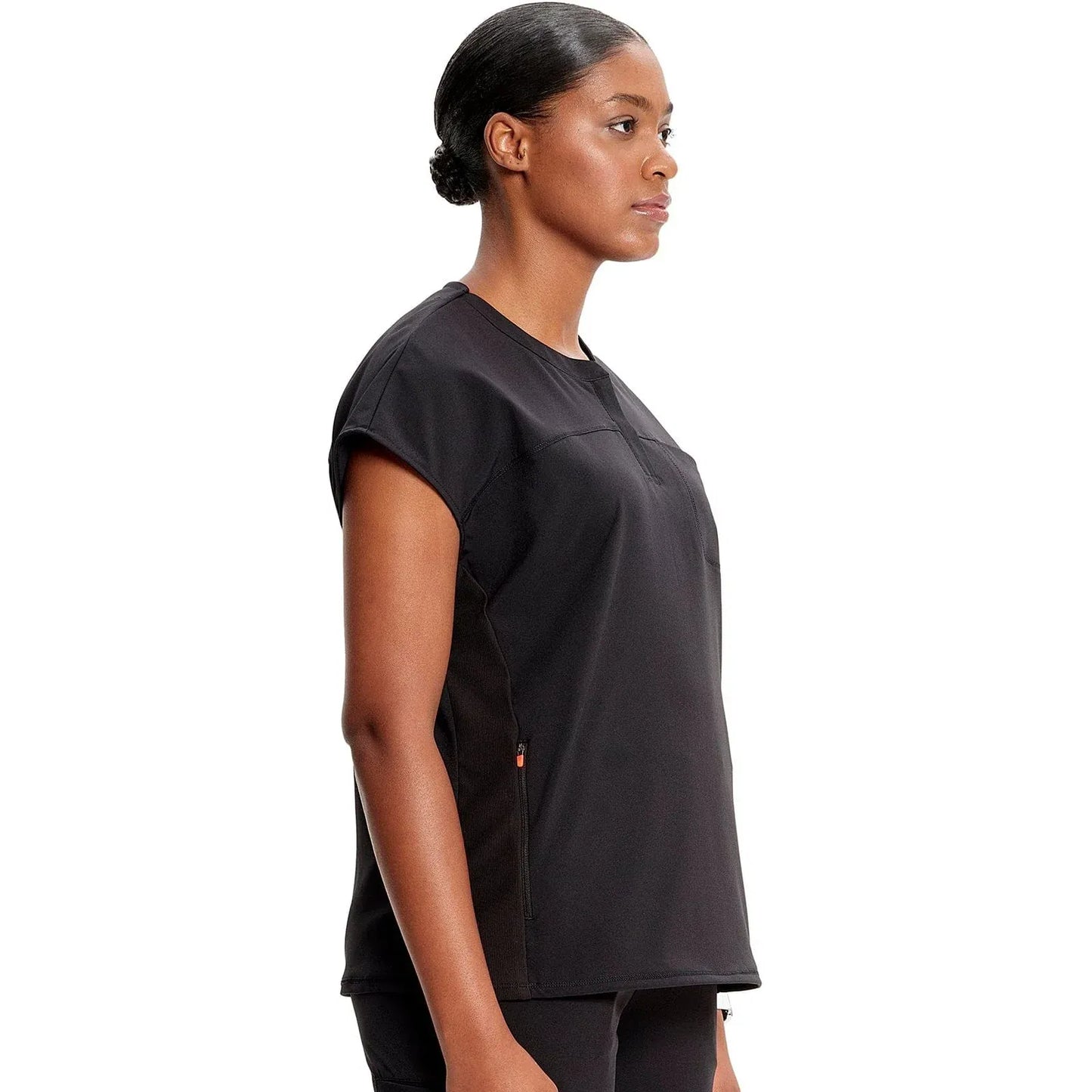 Infinity Scrubs Top Infinity IN622A Henley Women Scrubs Top Black