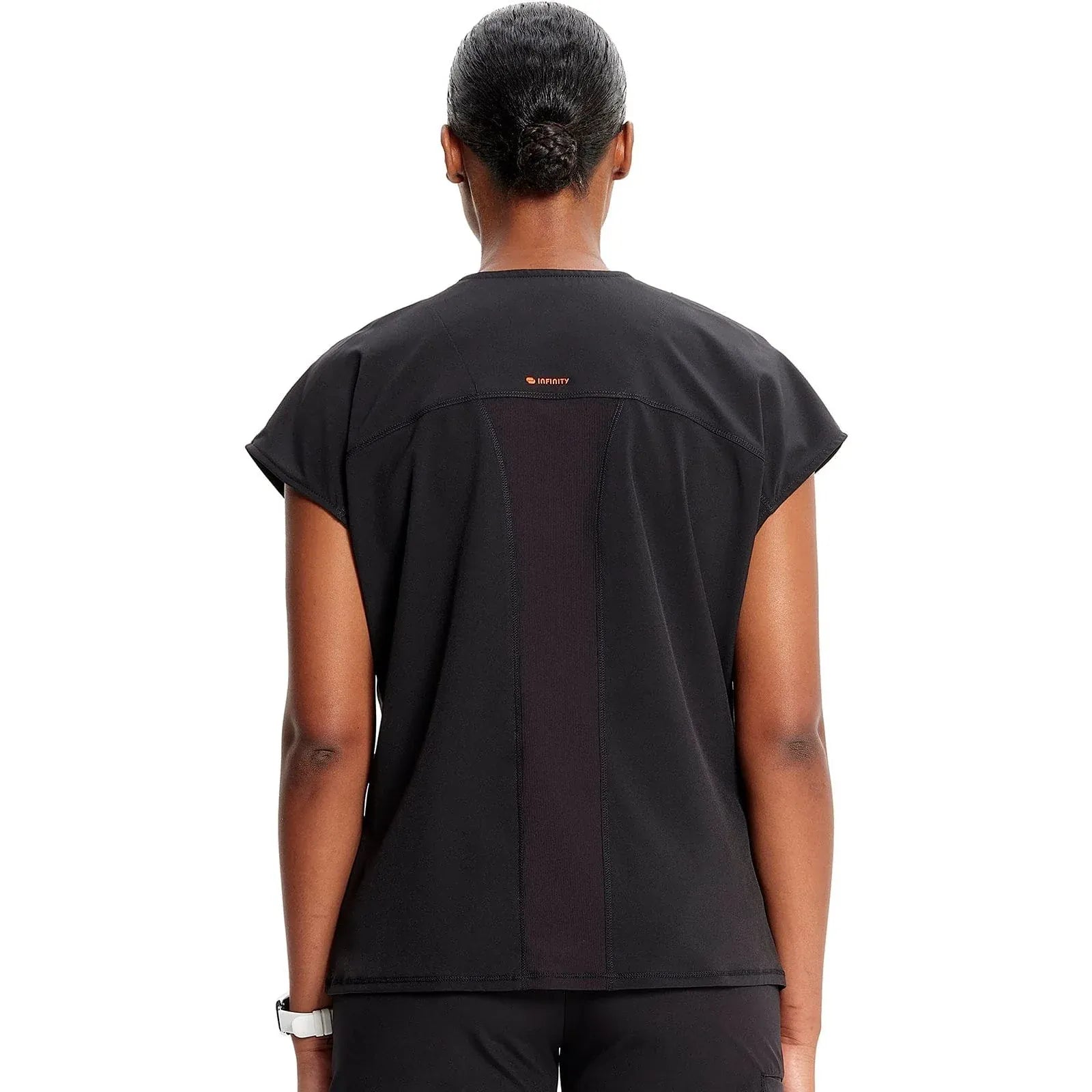 Infinity Scrubs Top Infinity IN622A Henley Women Scrubs Top Black