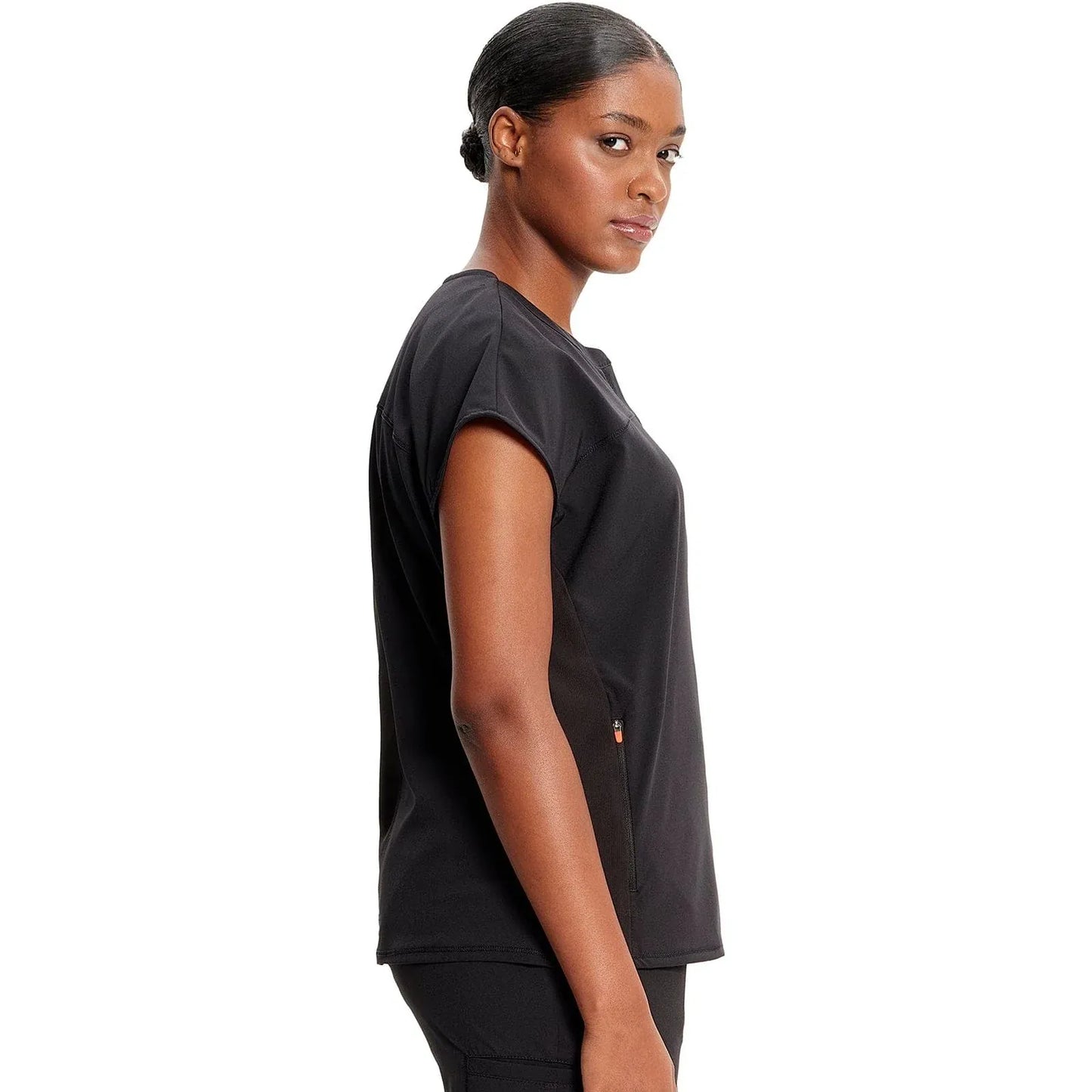 Infinity Scrubs Top Infinity IN622A Henley Women Scrubs Top Black