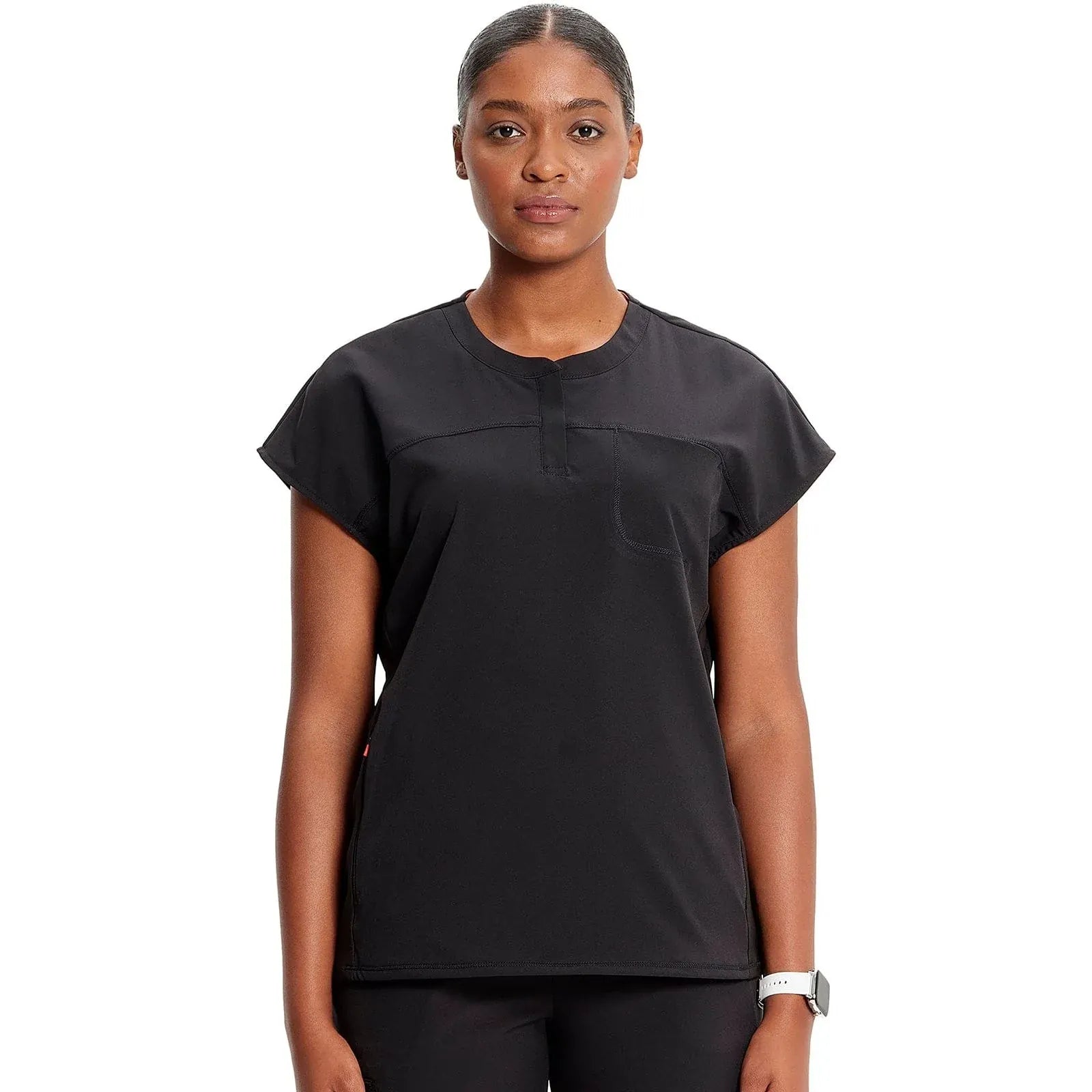 Infinity Scrubs Top 3XL Infinity IN622A Henley Women Scrubs Top Black