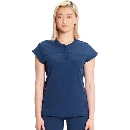 Infinity Scrubs Top 3XL Infinity IN622A Henley Women Scrubs Top Navy