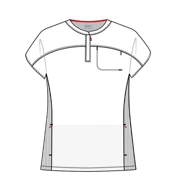 Cherokee Infinity IN622A Henley Top Women Top Pewter