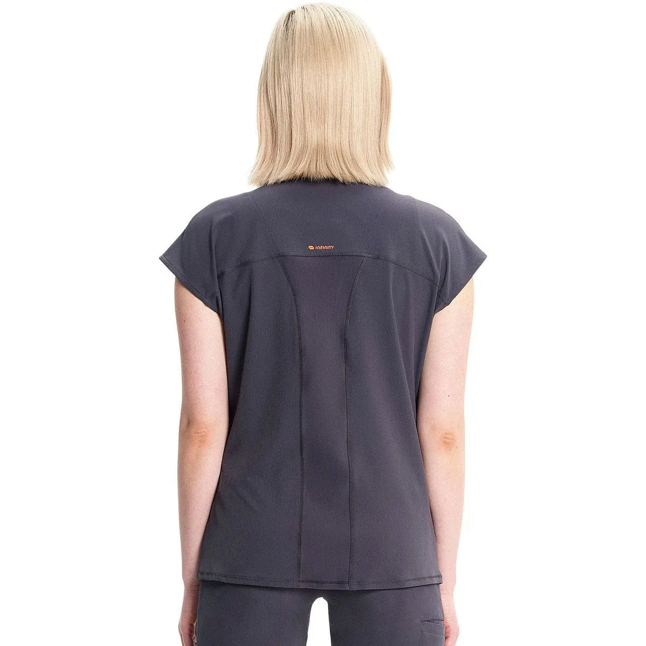 Cherokee Infinity IN622A Henley Top Women Top Pewter