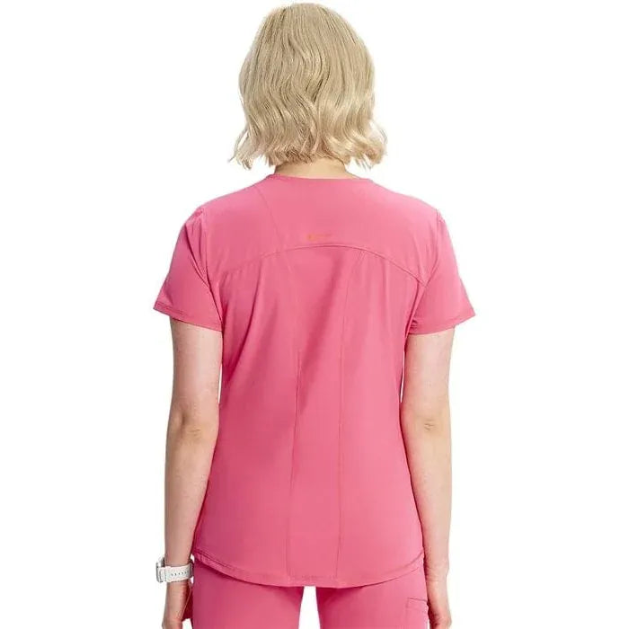 Cherokee Infinity IN622A Henley Top Women Top Power Pink