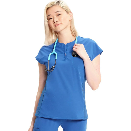 Cherokee Infinity IN622A Henley Top Women Top Royal