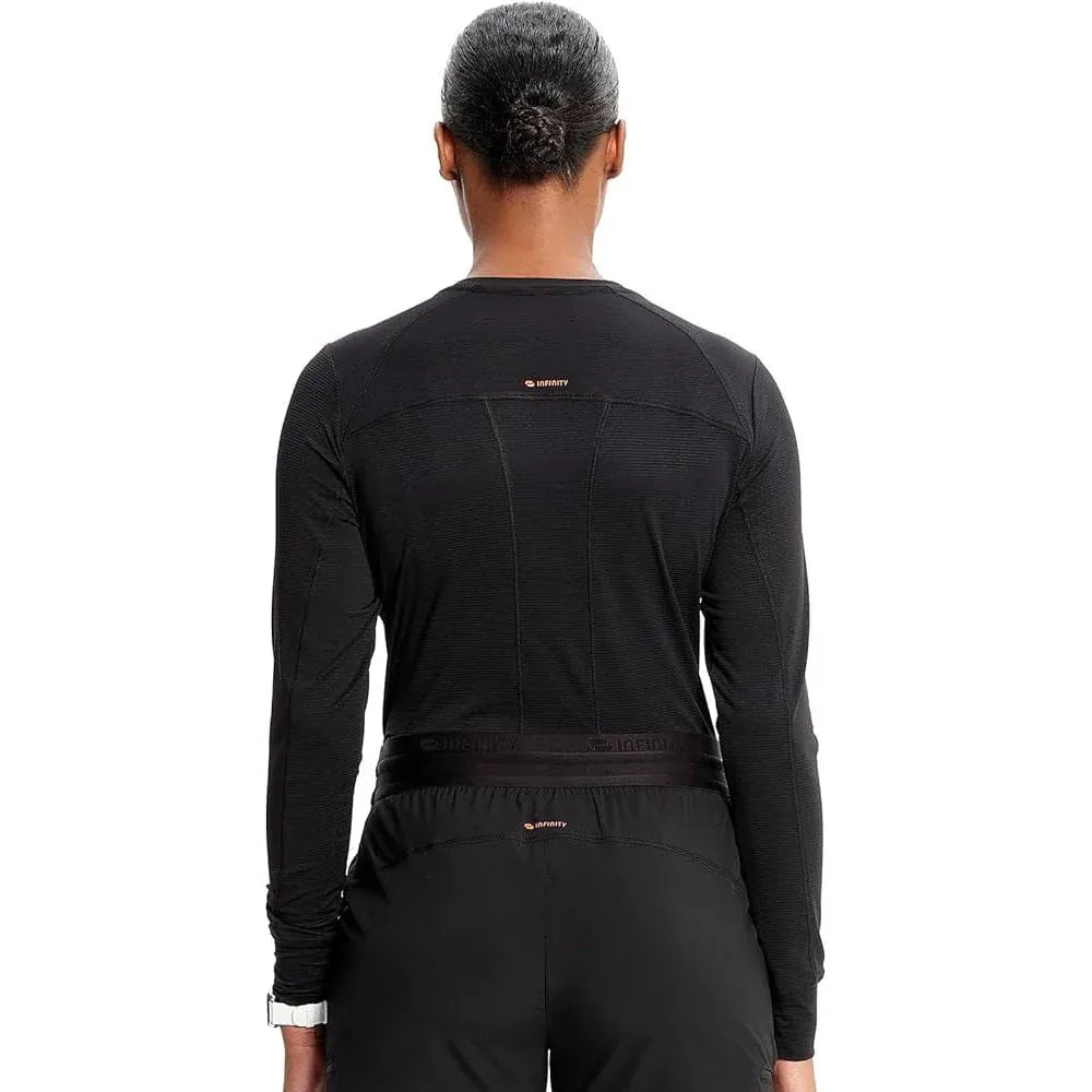 Cherokee Infinity IN640 Long Sleeve Performance Underscrub Women Underscrub Black
