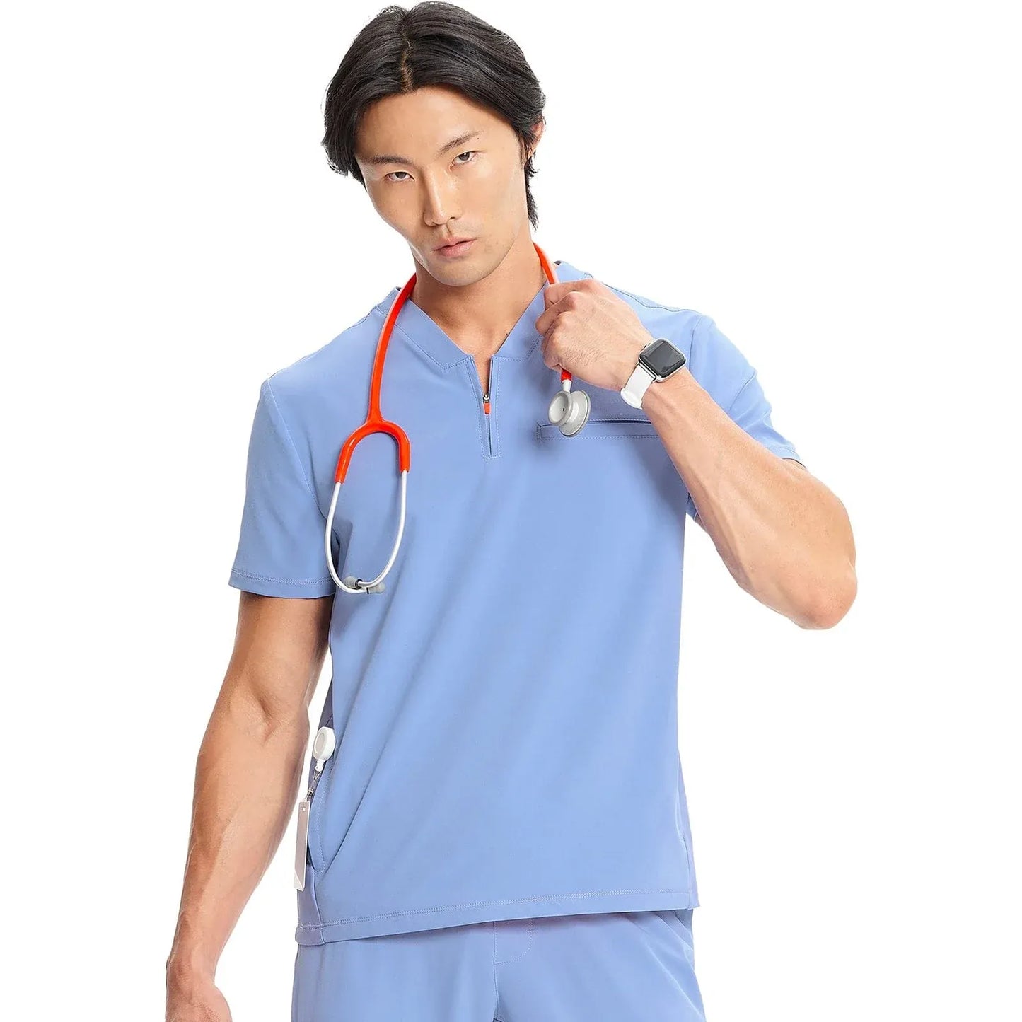 Cherokee Infinity IN702A Mens Partial Zip V-Neck Scrub Top Men Top Ciel