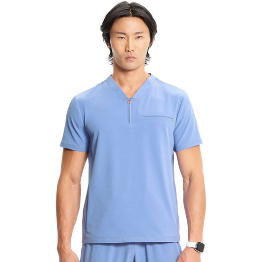 Cherokee L Infinity IN702A Mens Partial Zip V-Neck Scrub Top Men Top Ciel