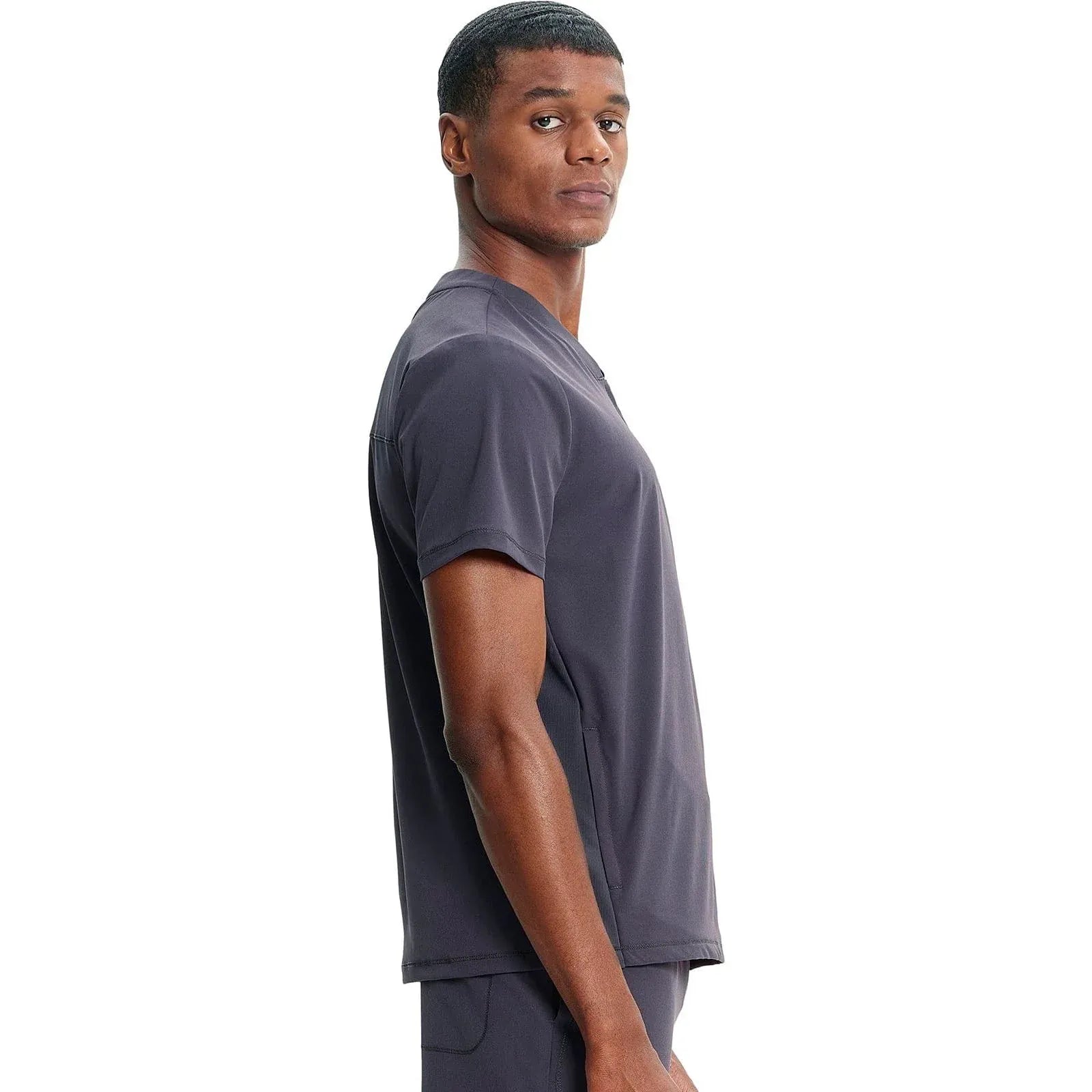 Cherokee Infinity IN702A Mens Partial Zip V-Neck Scrub Top Men Top Pewter
