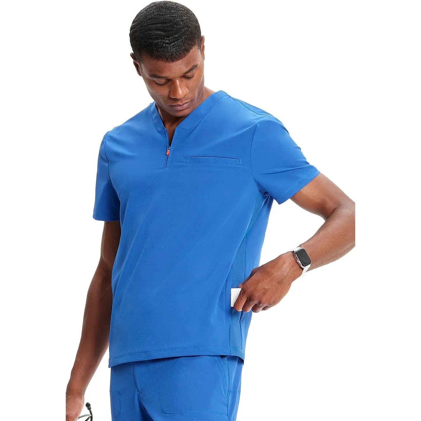 Cherokee Infinity IN702A Mens Partial Zip V-Neck Scrub Top Men Top Royal