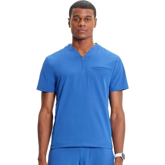 Cherokee Infinity IN702A Mens Partial Zip V-Neck Scrub Top Men Top Royal