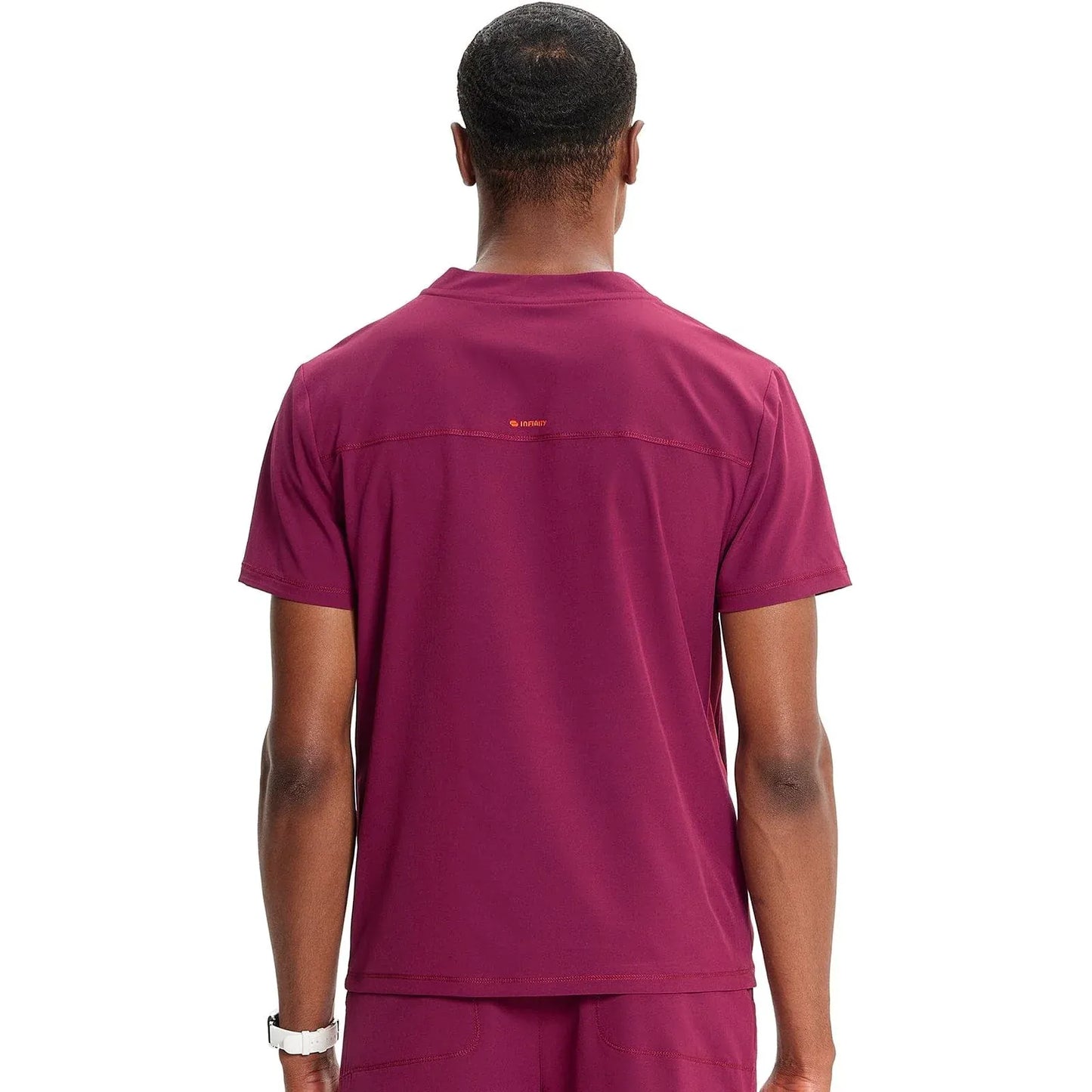Cherokee Infinity IN702A Mens Partial Zip V-Neck Scrub Top Men Top Wine