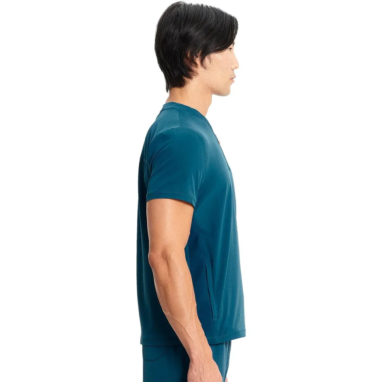 Cherokee Infinity IN702A Mens Partial Zip V-Neck Top Men Scrub Top Caribbean Blue