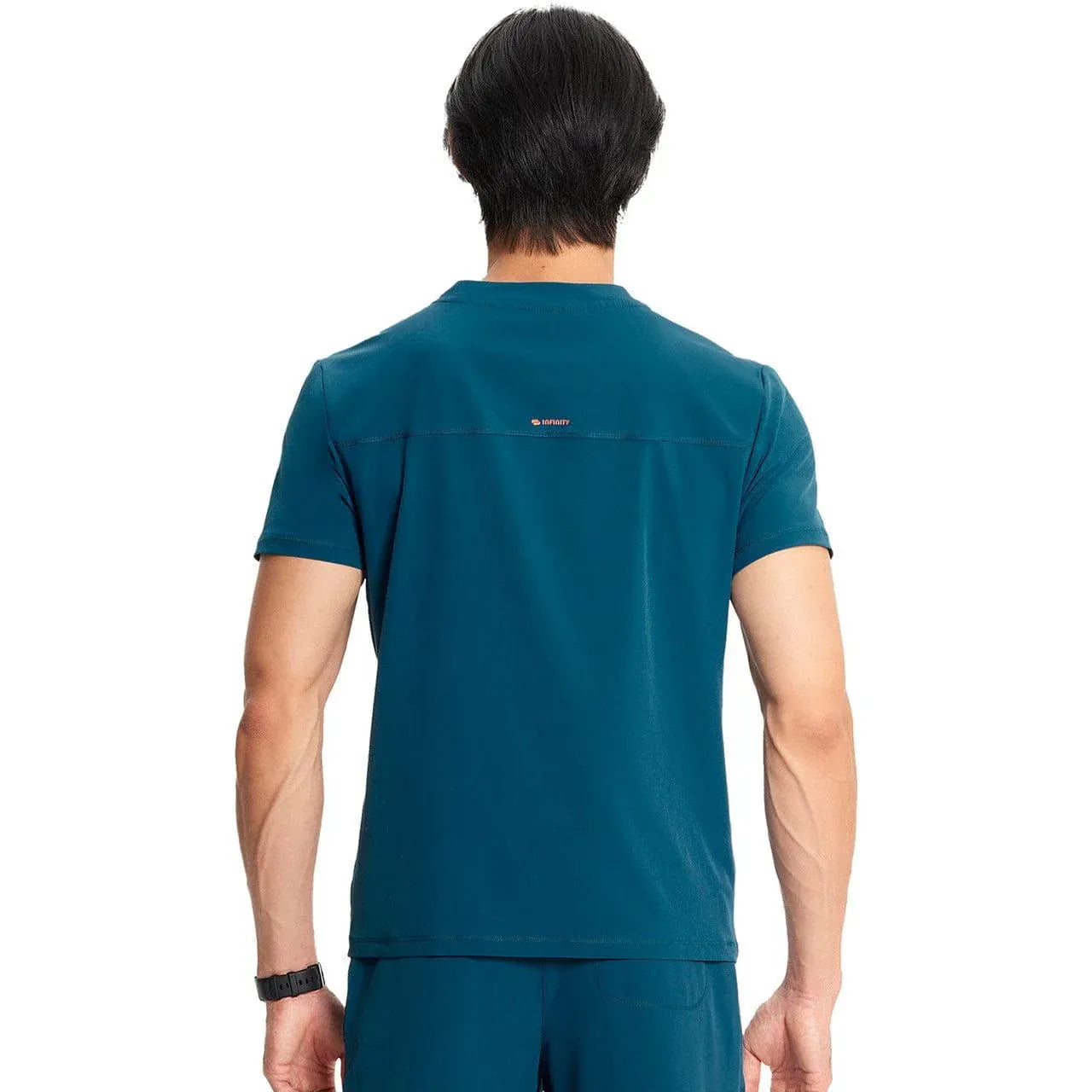 Cherokee Infinity IN702A Mens Partial Zip V-Neck Top Men Scrub Top Caribbean Blue