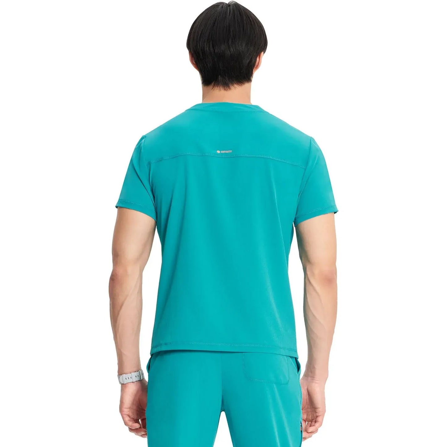 Infinity GNR8 IN702A Mens Partial Zip V-Neck Top Men Top Teal Blue