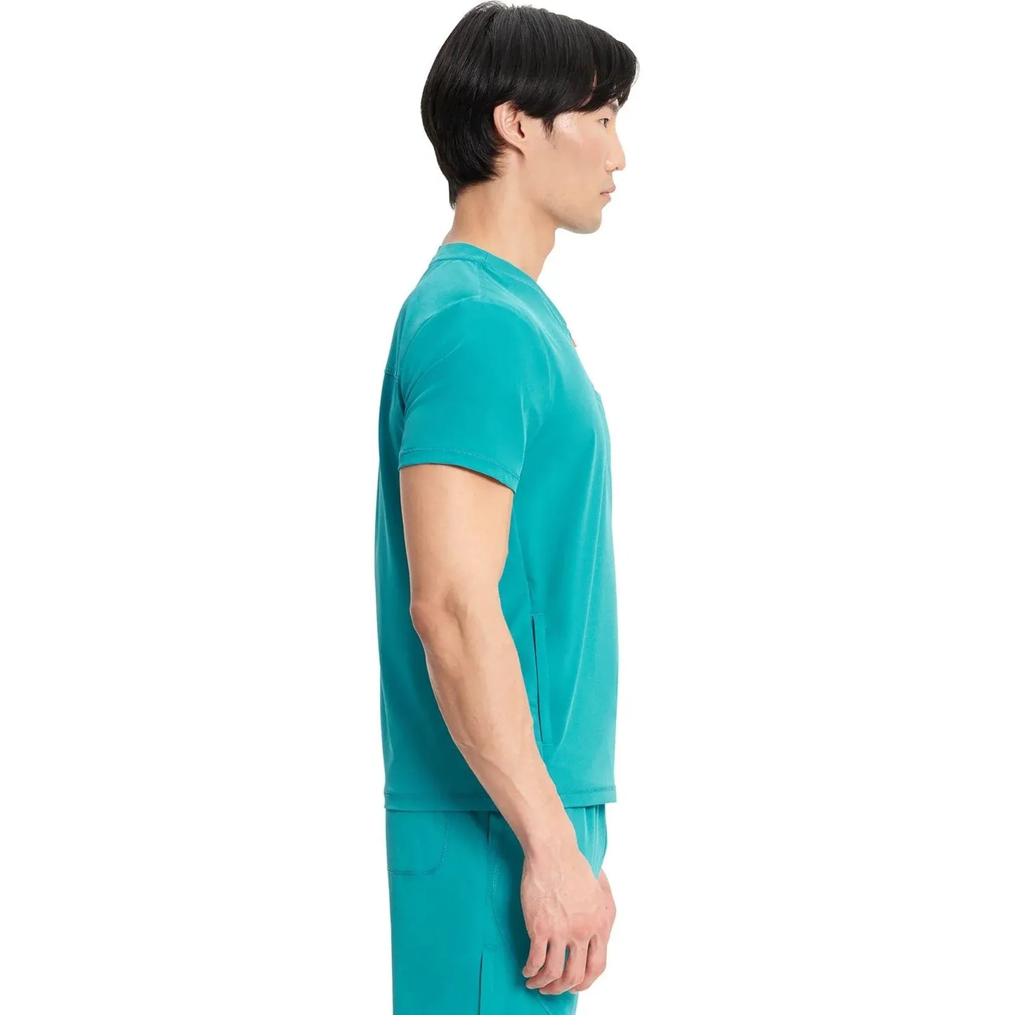 Infinity GNR8 IN702A Mens Partial Zip V-Neck Top Men Top Teal Blue
