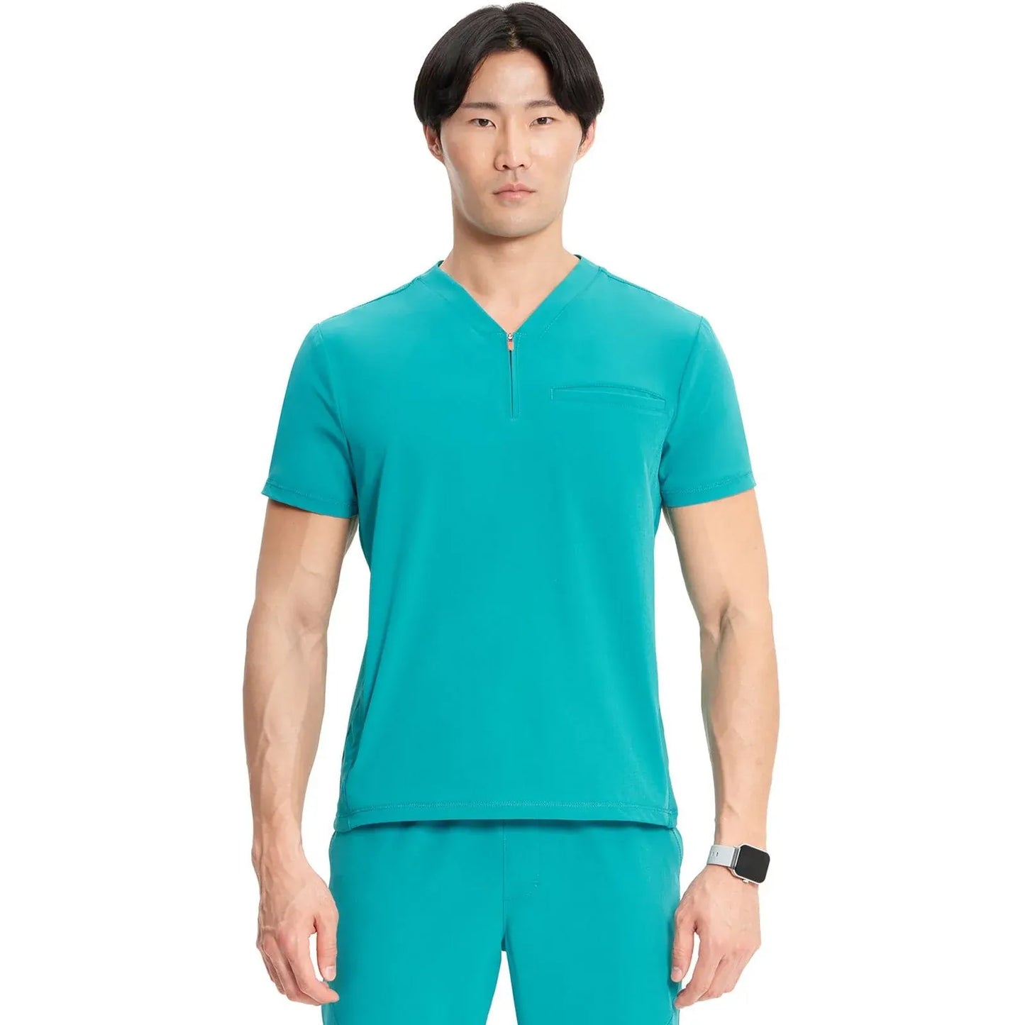 Infinity GNR8 IN702A Mens Partial Zip V-Neck Top Men Top Teal Blue