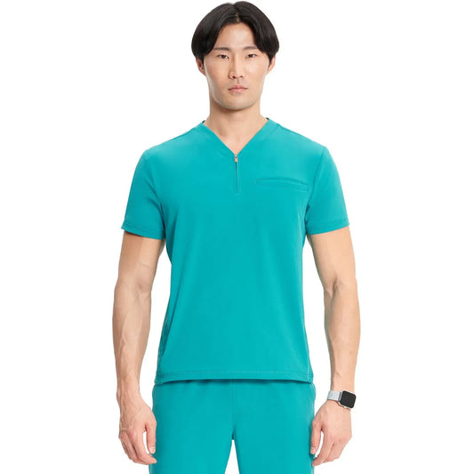 Infinity GNR8 IN702A Mens Partial Zip V-Neck Top Men Top Teal Blue