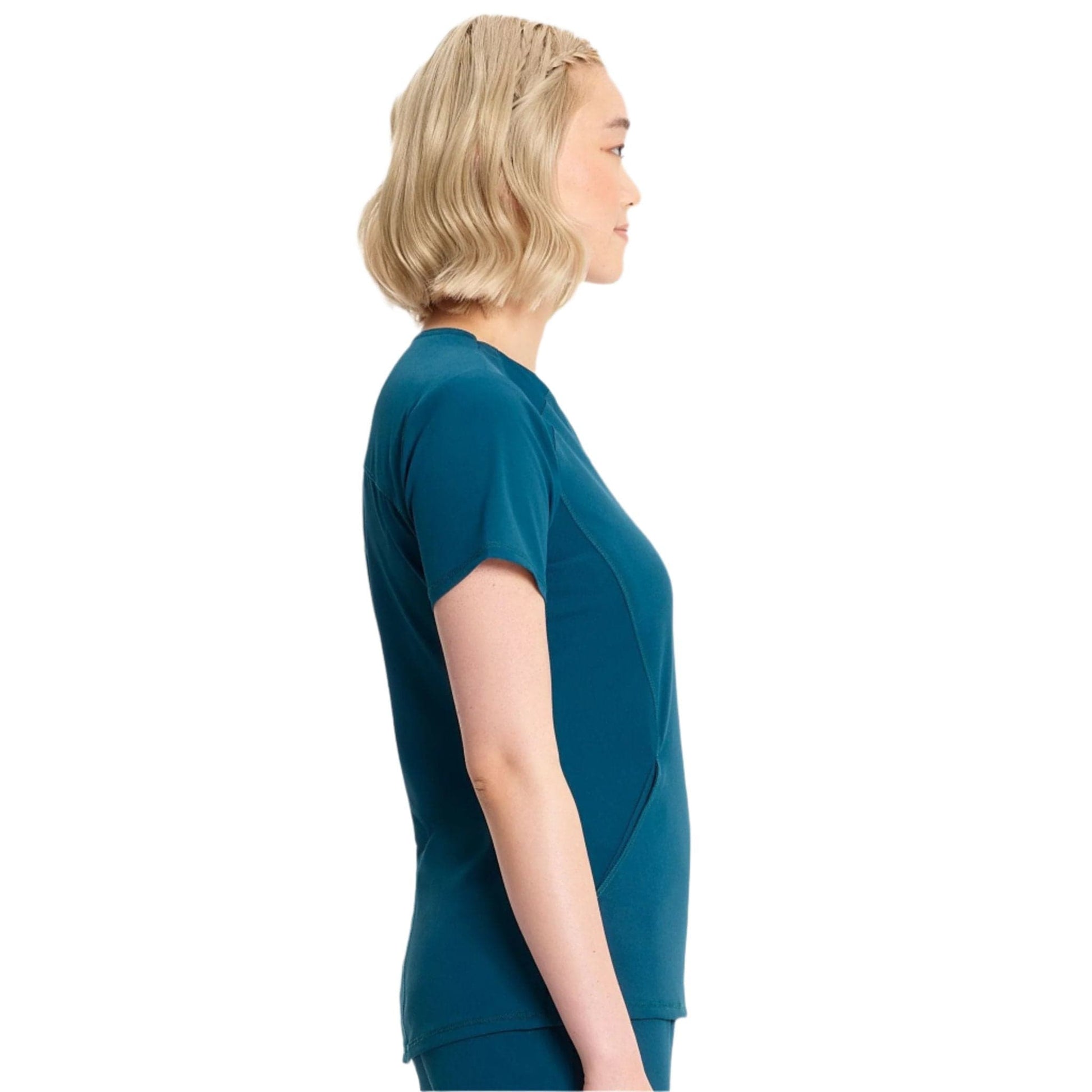 Cherokee Infinity IN620A V-neck Top Women Top Caribbean Blue
