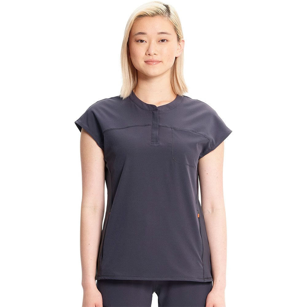 Cherokee Infinity IN622A Henley Top Women Top Pewter