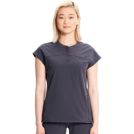 Cherokee Infinity IN622A Henley Top Women Top Pewter