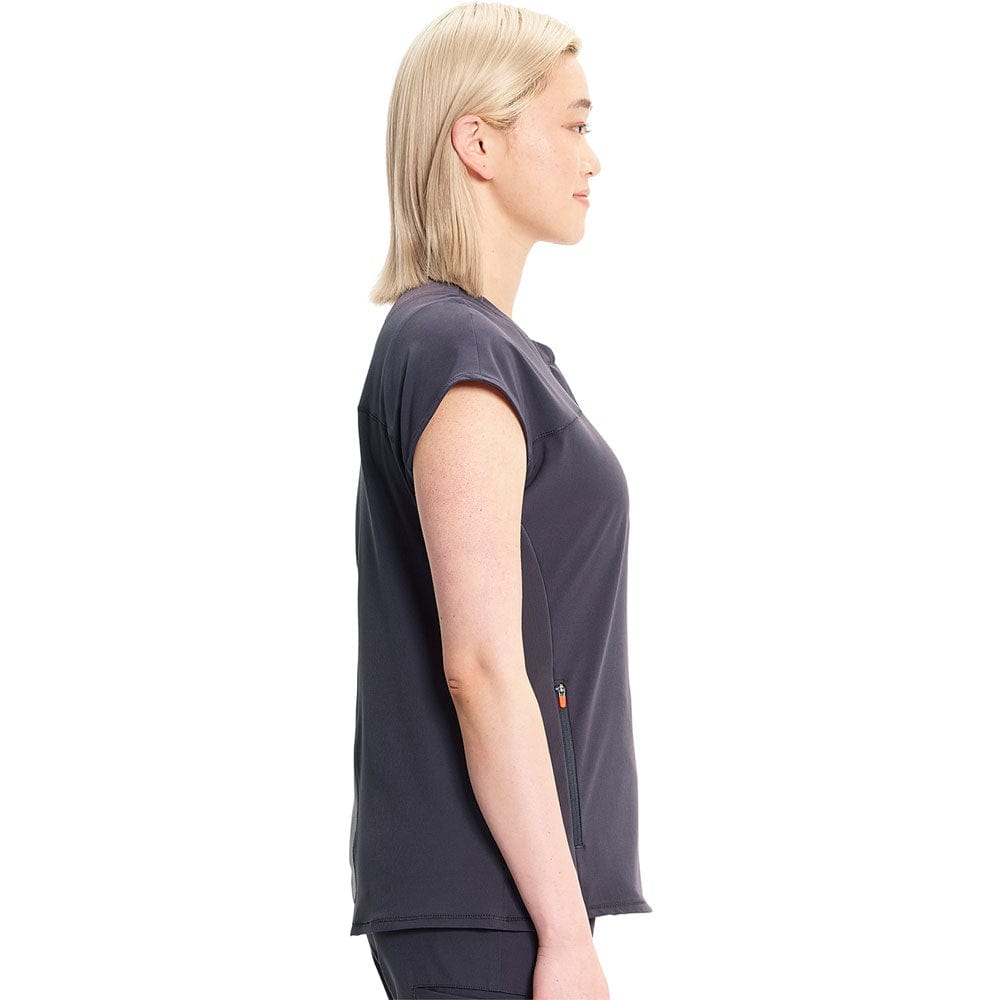Cherokee Infinity IN622A Henley Top Women Top Pewter
