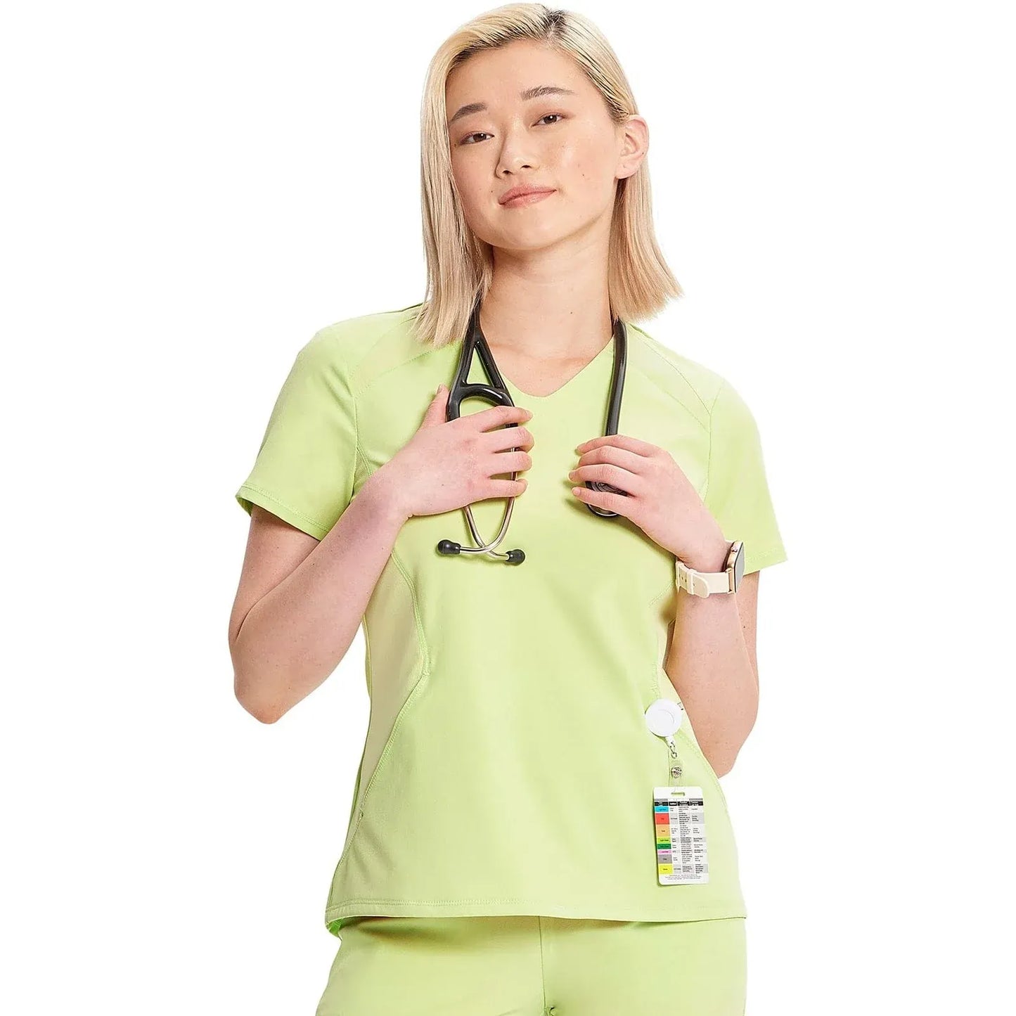 Cherokee Infinity IN620A V-neck Top Women Top Green Energy