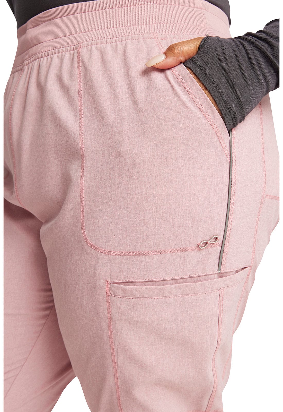 Cherokee Scrubs Pants Infinity Scrubs Jogger Pants Frosted Rose Heather