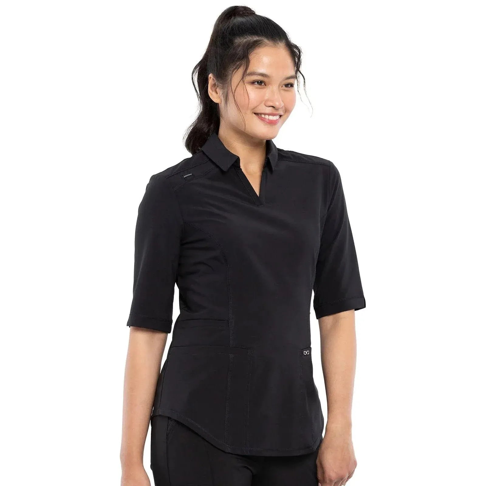 Cherokee Scrubs Top Infinity Scrubs Polo Shirt Black