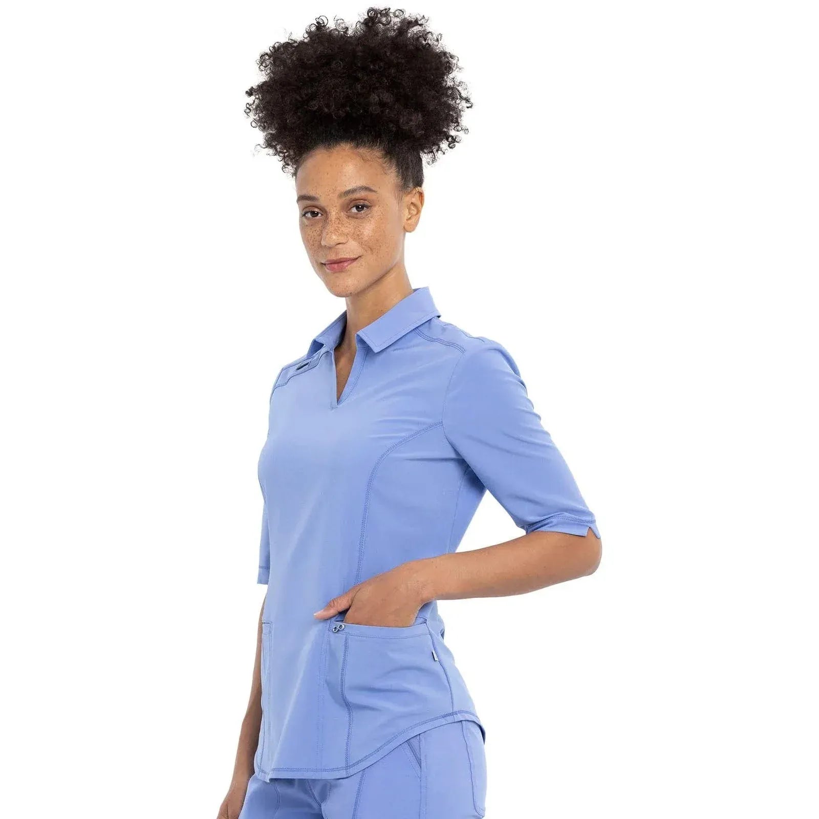 Cherokee Scrubs Top Infinity Scrubs Polo Shirt Ciel Blue