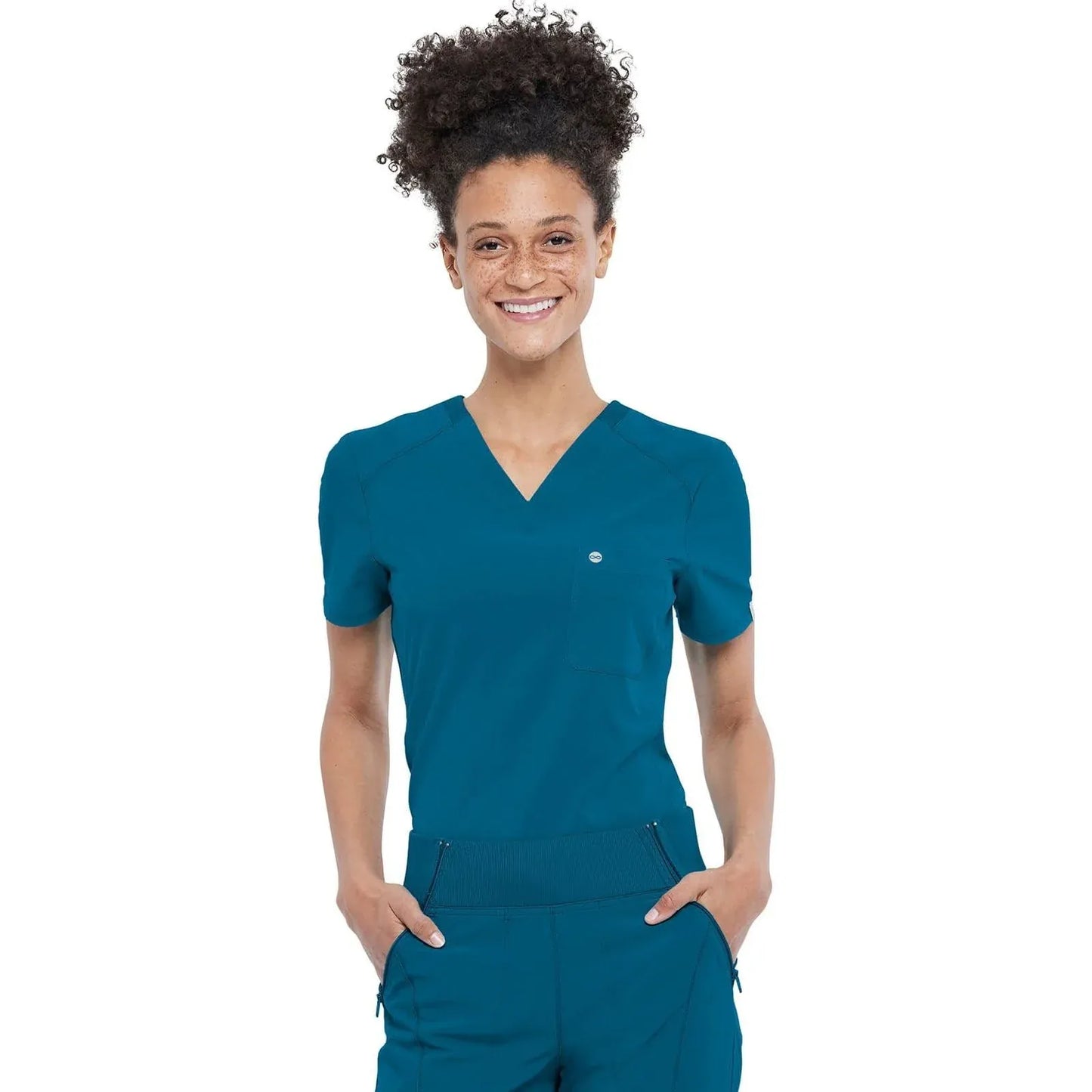 Infinity Scrub Tops Caribbean Blue / XXS Infinity Scrubs Tuckable V-Neck Top