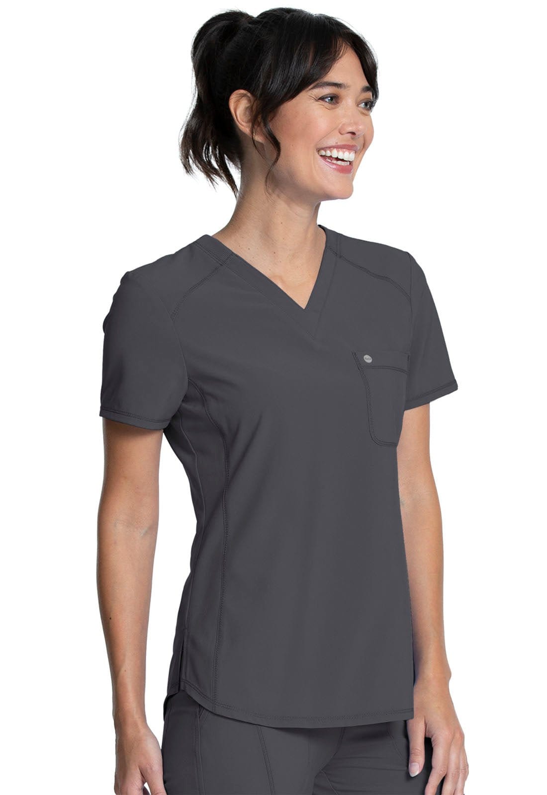 Infinity Scrub Tops Pewter / XXS Infinity Scrubs Tuckable V-Neck Top