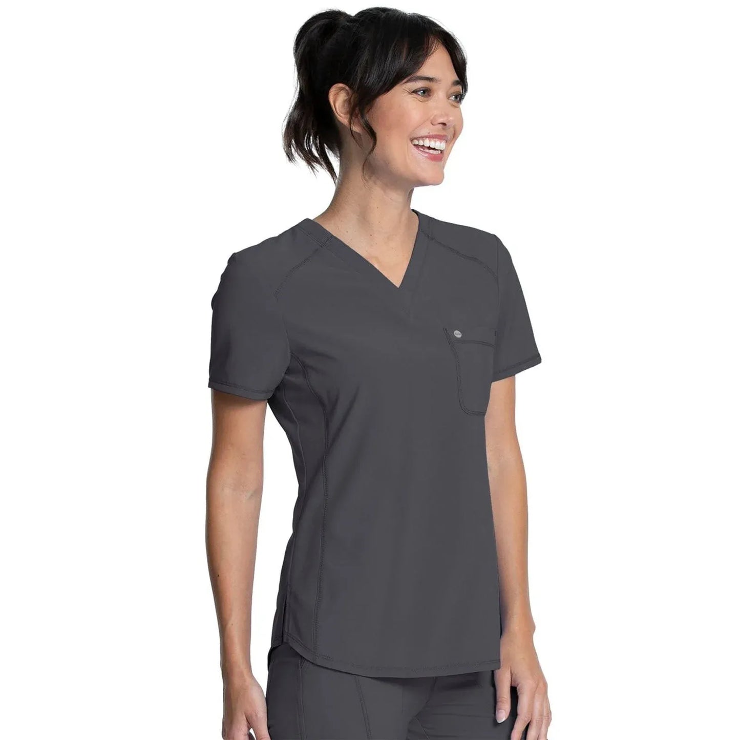 Infinity Scrub Tops Pewter / XXS Infinity Scrubs Tuckable V-Neck Top