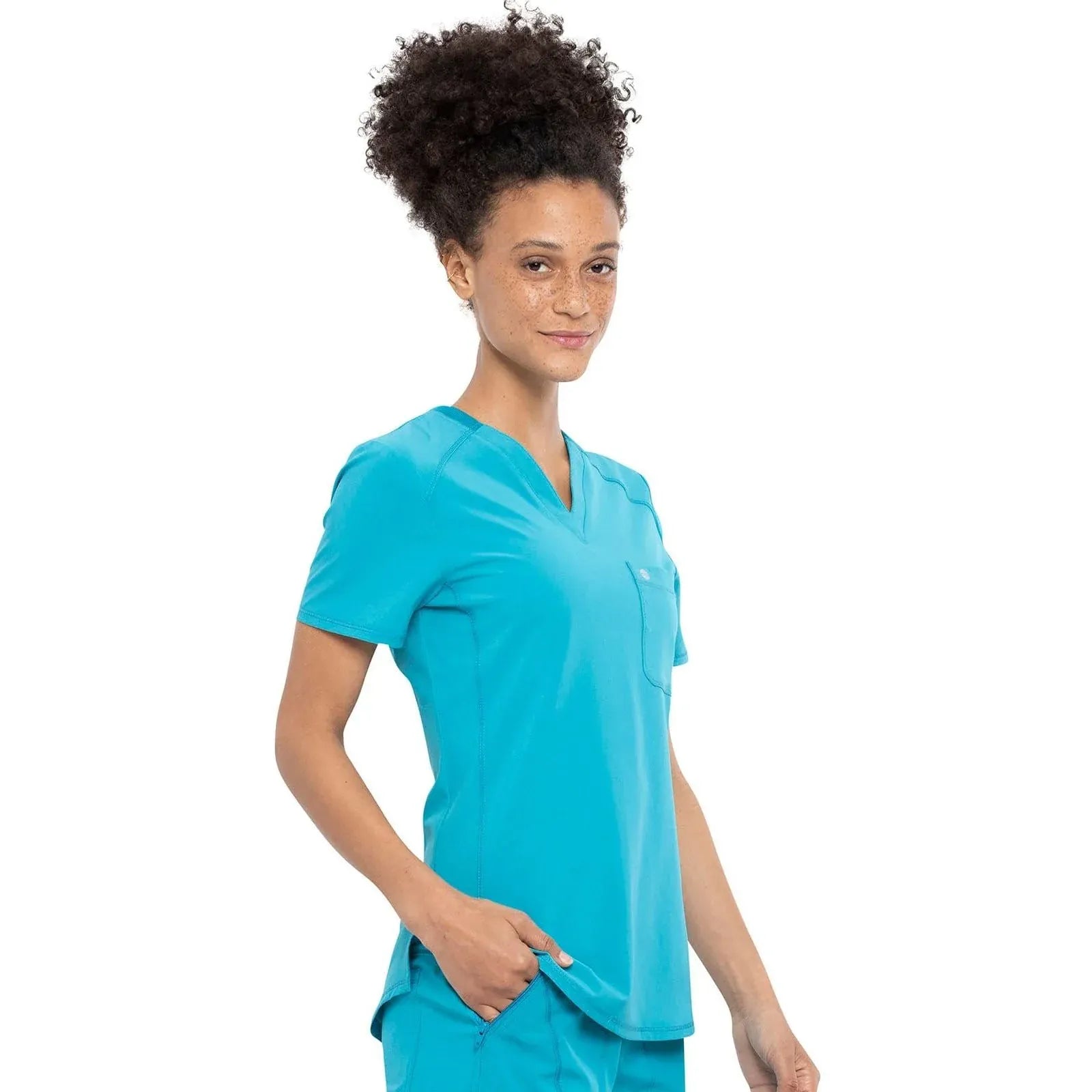 Infinity Scrub Tops Teal Blue / XXS Infinity Scrubs Tuckable V-Neck Top