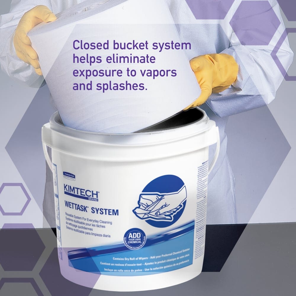 KIMTECH Wettask Hydroknit Wipers with Bucket
