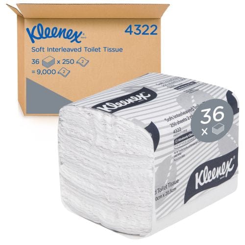 Kleenex Toilet Paper Tissue 2ply Interleaved 250 Sheets