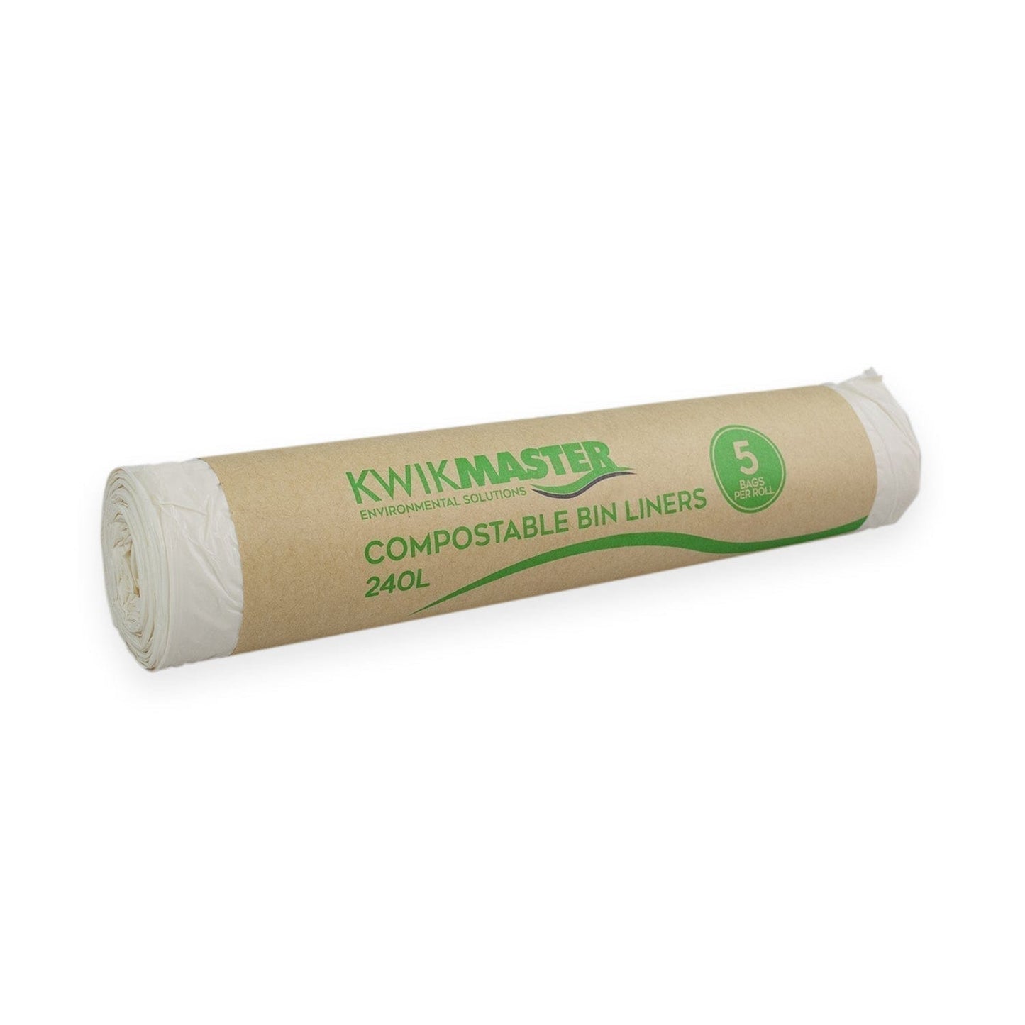 Kwikmaster Cleaning & Washroom Supplies Carton of 120 Kwikmaster Bin Liner Compostable 240L
